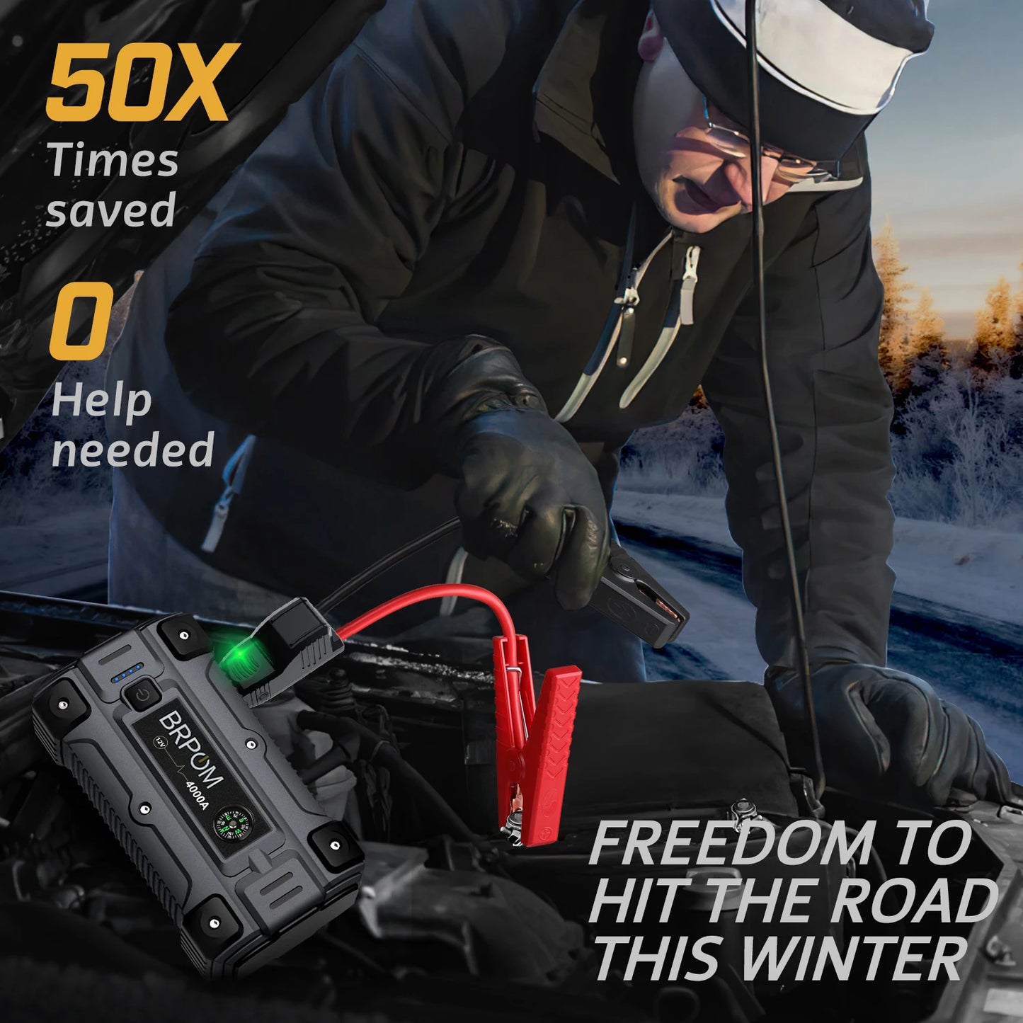 5000A Peak 26800mAh Car Jump Starter Auto Booster Battery Charger Jumper Box with Fast Charger Smart Jumper