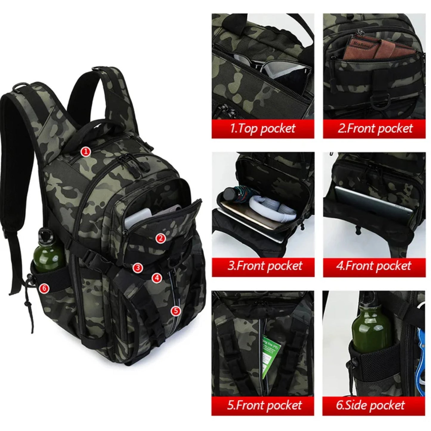 Fishing Lure Camping Backpack Men Sports Tactical