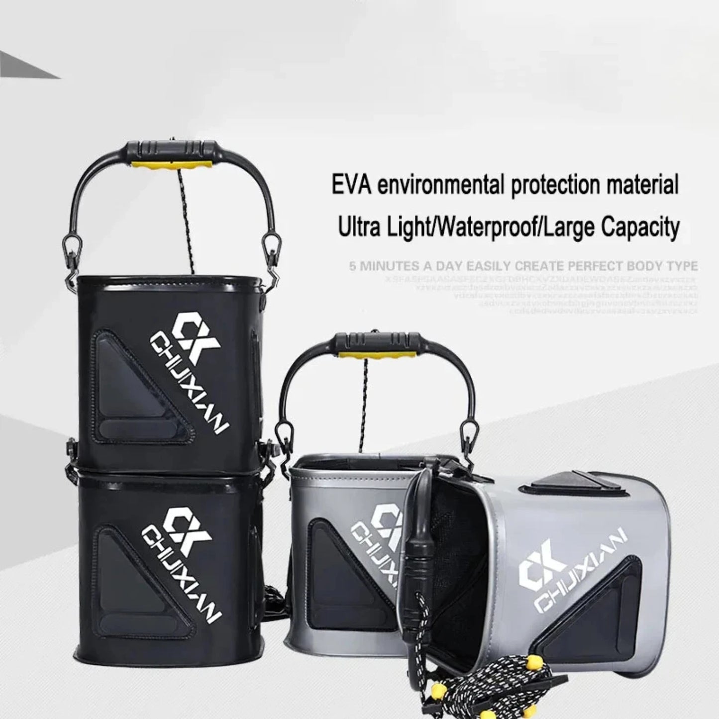 Outdoor fishing bucket foldable
