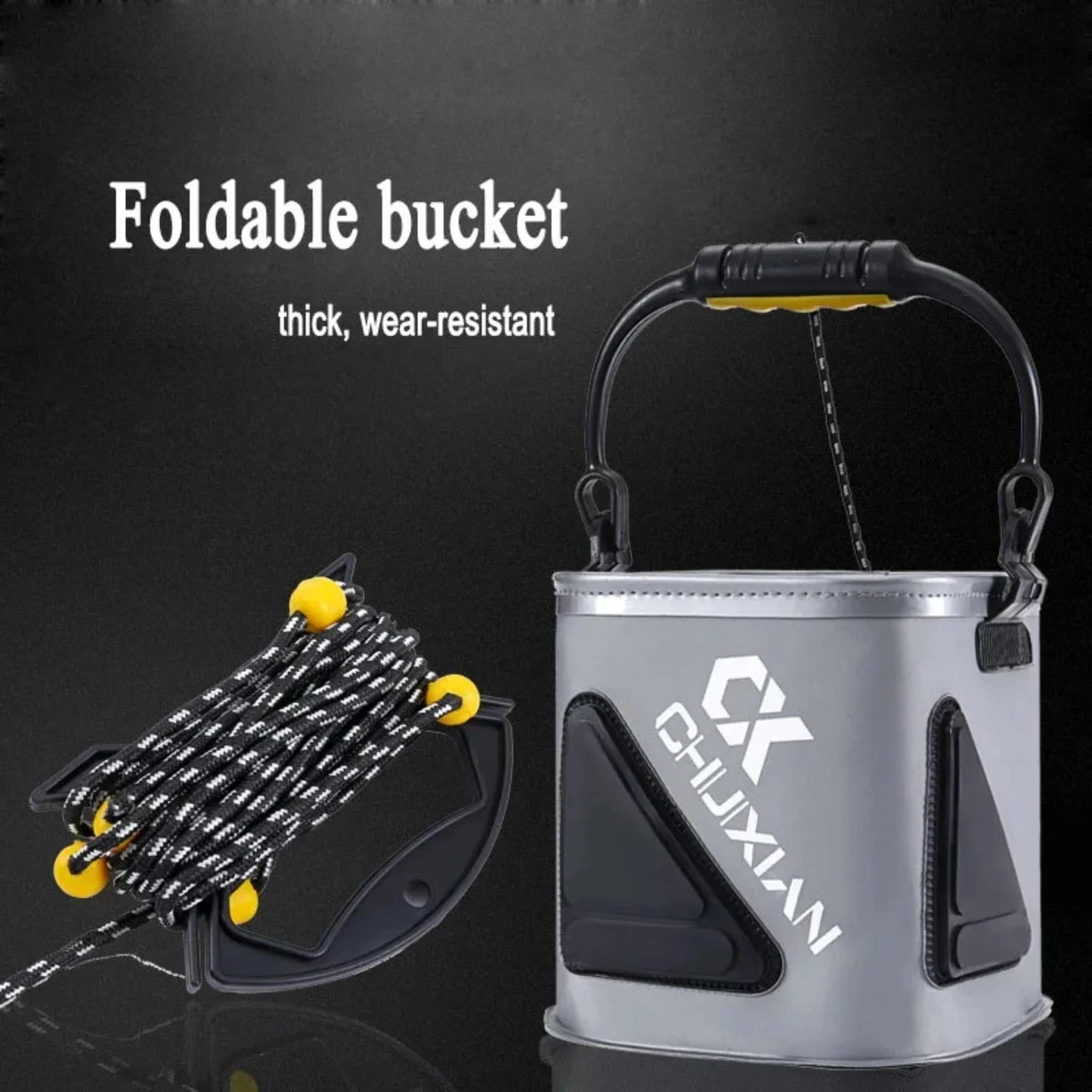 Outdoor fishing bucket foldable