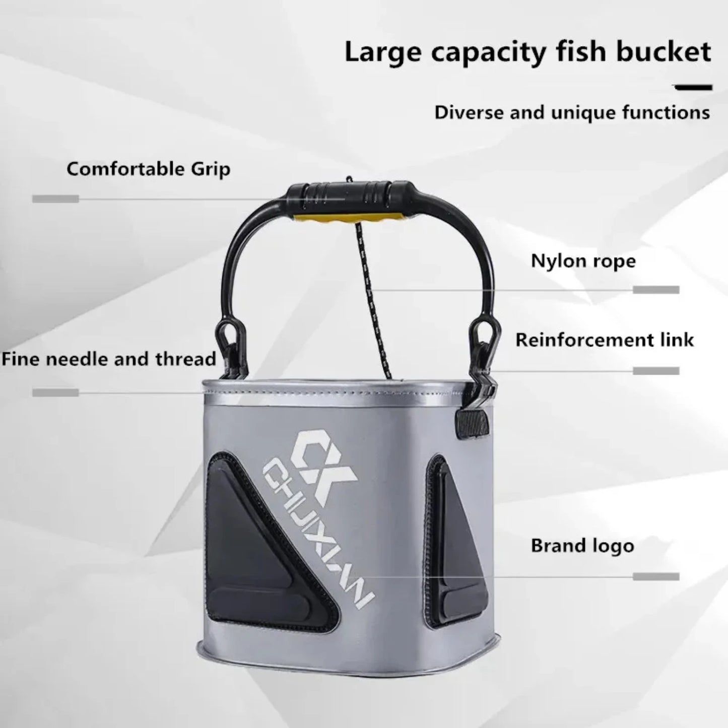 Outdoor fishing bucket foldable