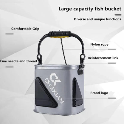 Outdoor fishing bucket foldable
